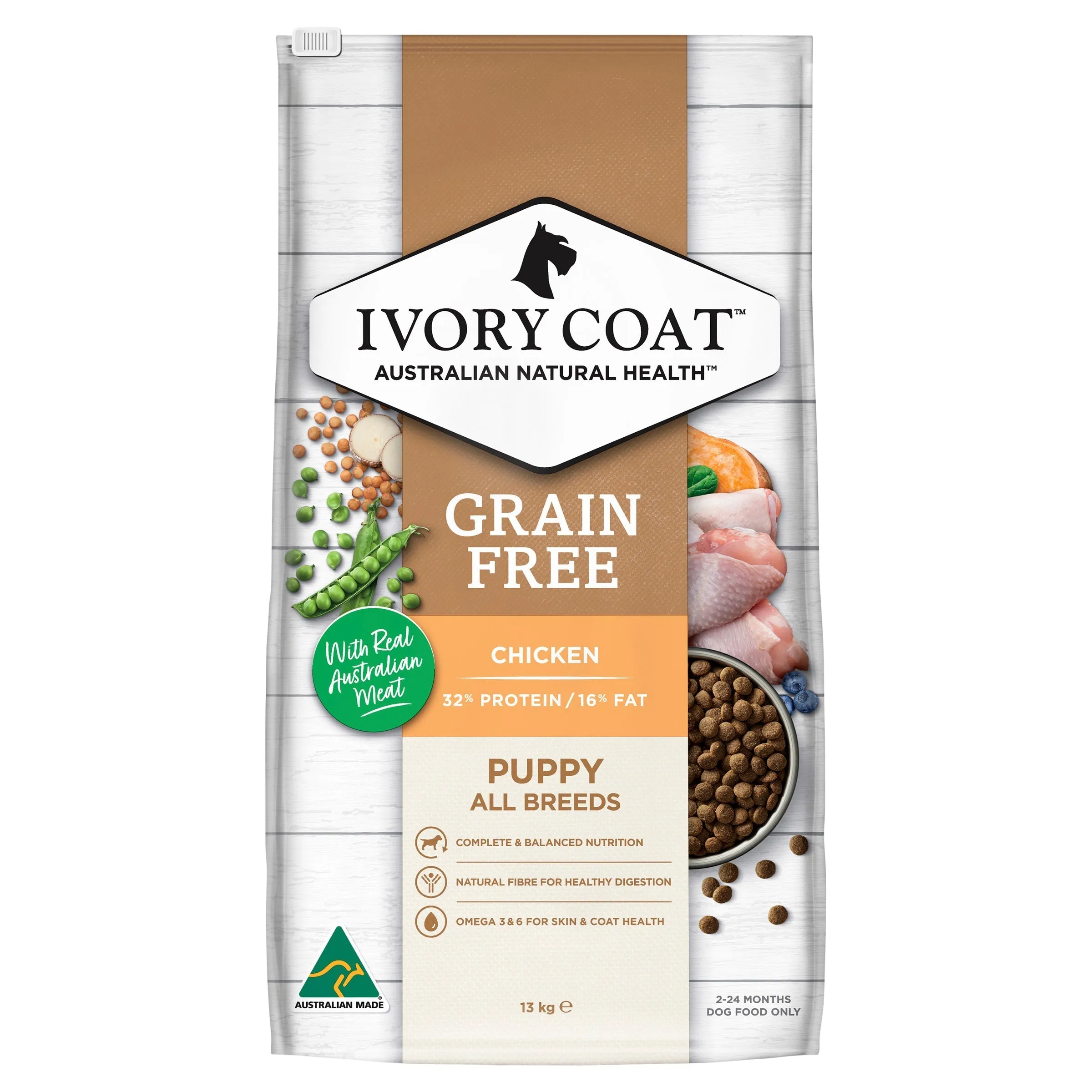 Ivory Coat Grain Free Chicken Puppy Dry Food 13kg