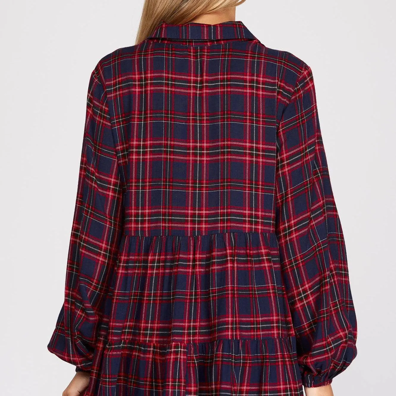 Jessica Long Sleeve Plaid Shirt Tunic