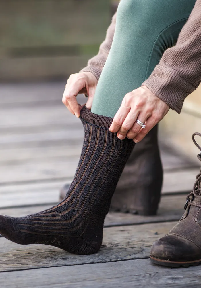 Joey Full Cushion Mid Calf Socks - Dark Espresso