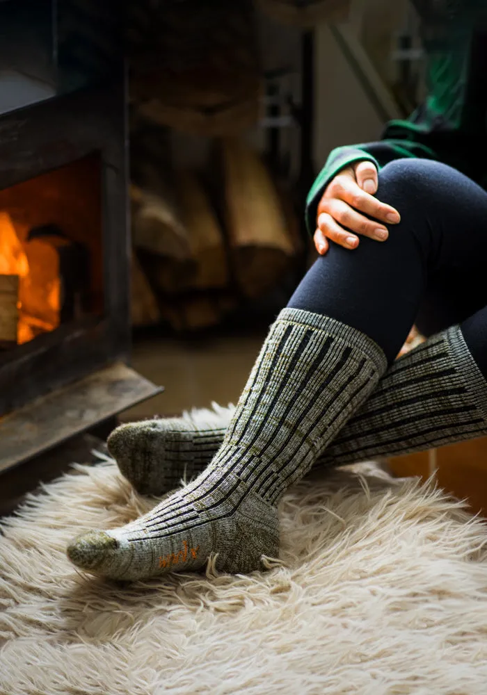 Joey Full Cushion Mid Calf Socks - Dark Forest Marled