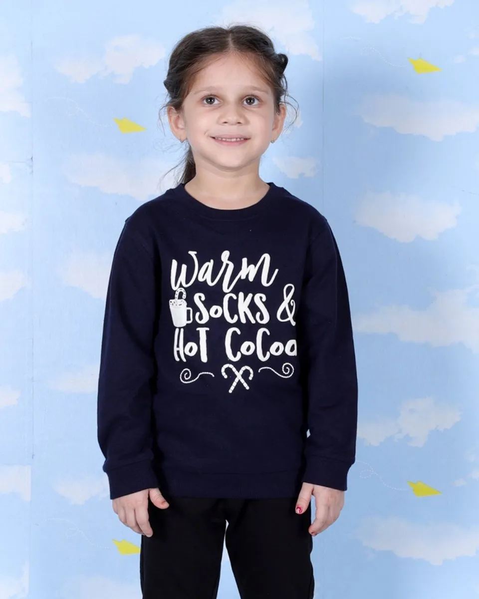 Kids Sweatshirt Combo of 2- Warm Socks And Hot Cocoa & Chill'in Penguin