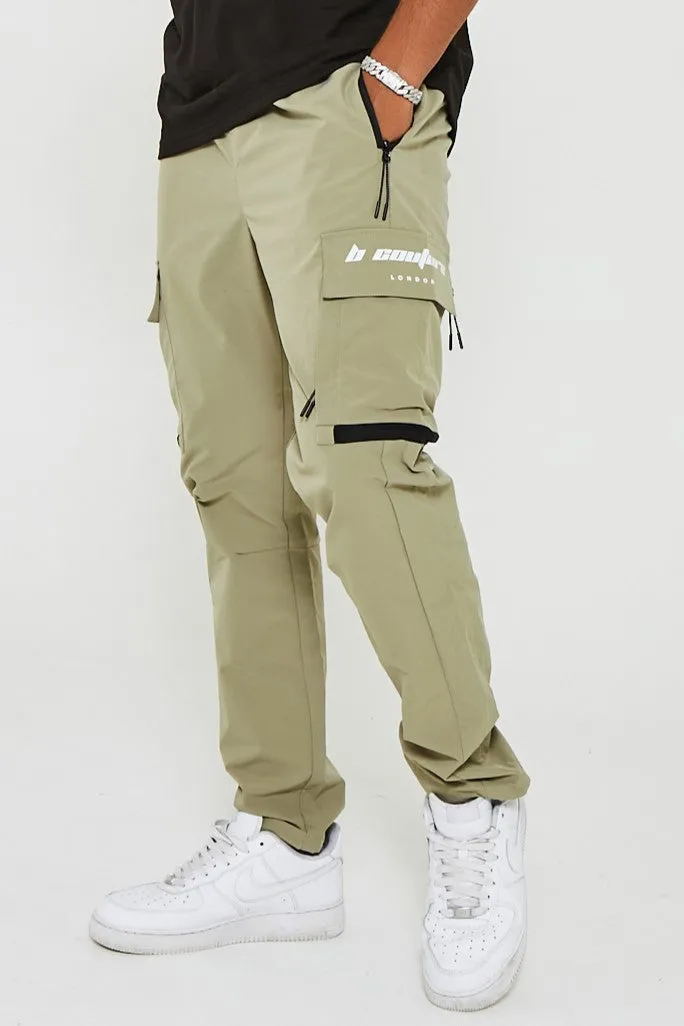 King Street Tapered Cargo Woven Pants - Khaki