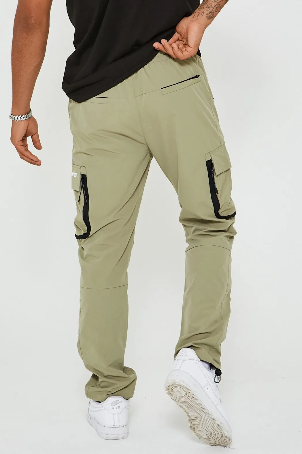 King Street Tapered Cargo Woven Pants - Khaki