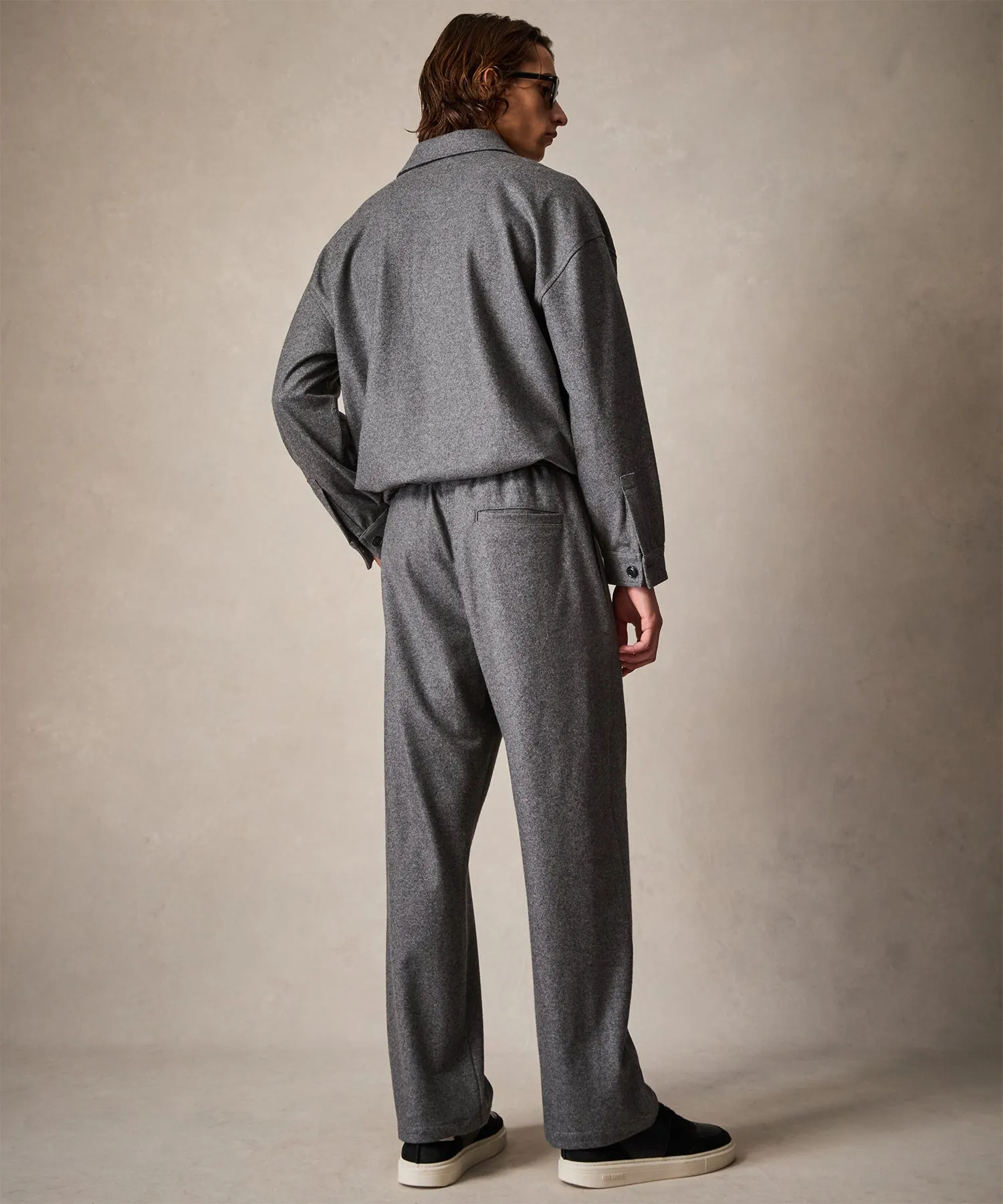 Knit Cashmere Pintuck Pant in Charcoal