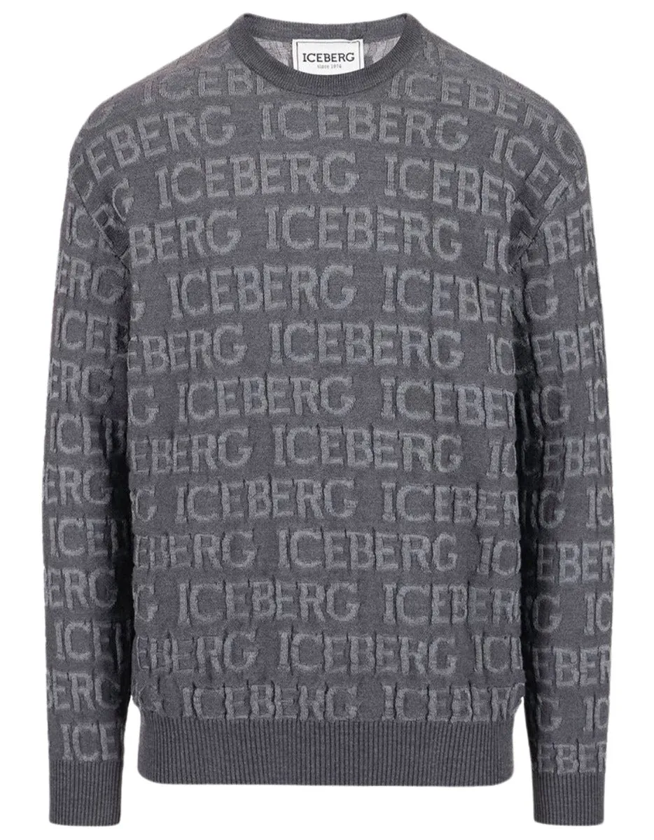 Knitted Text Sweatshirt (Grey) - I23A00270108961