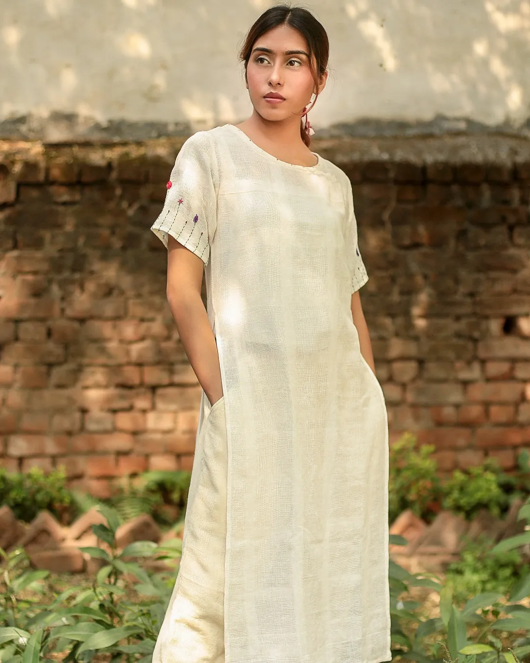 Kora embroidered sleeve tunic