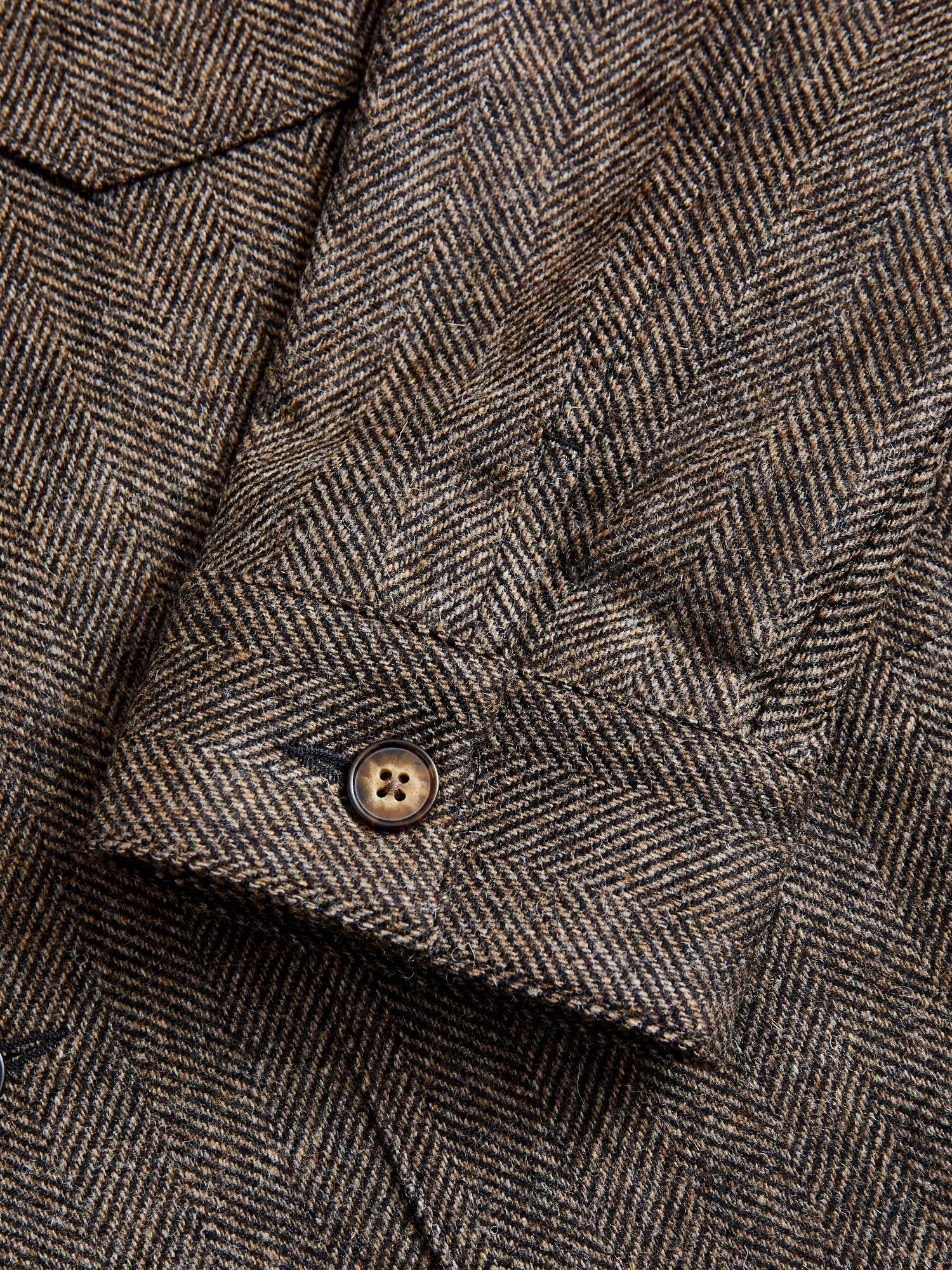 Labura Herringbone Wool Chore Coat in Brown