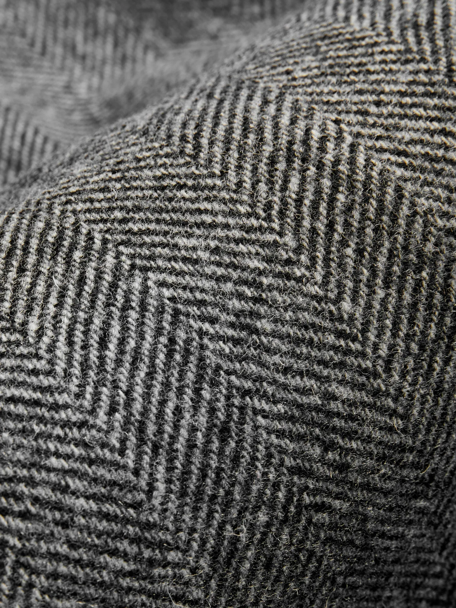 Labura Herringbone Wool Chore Coat in Grey