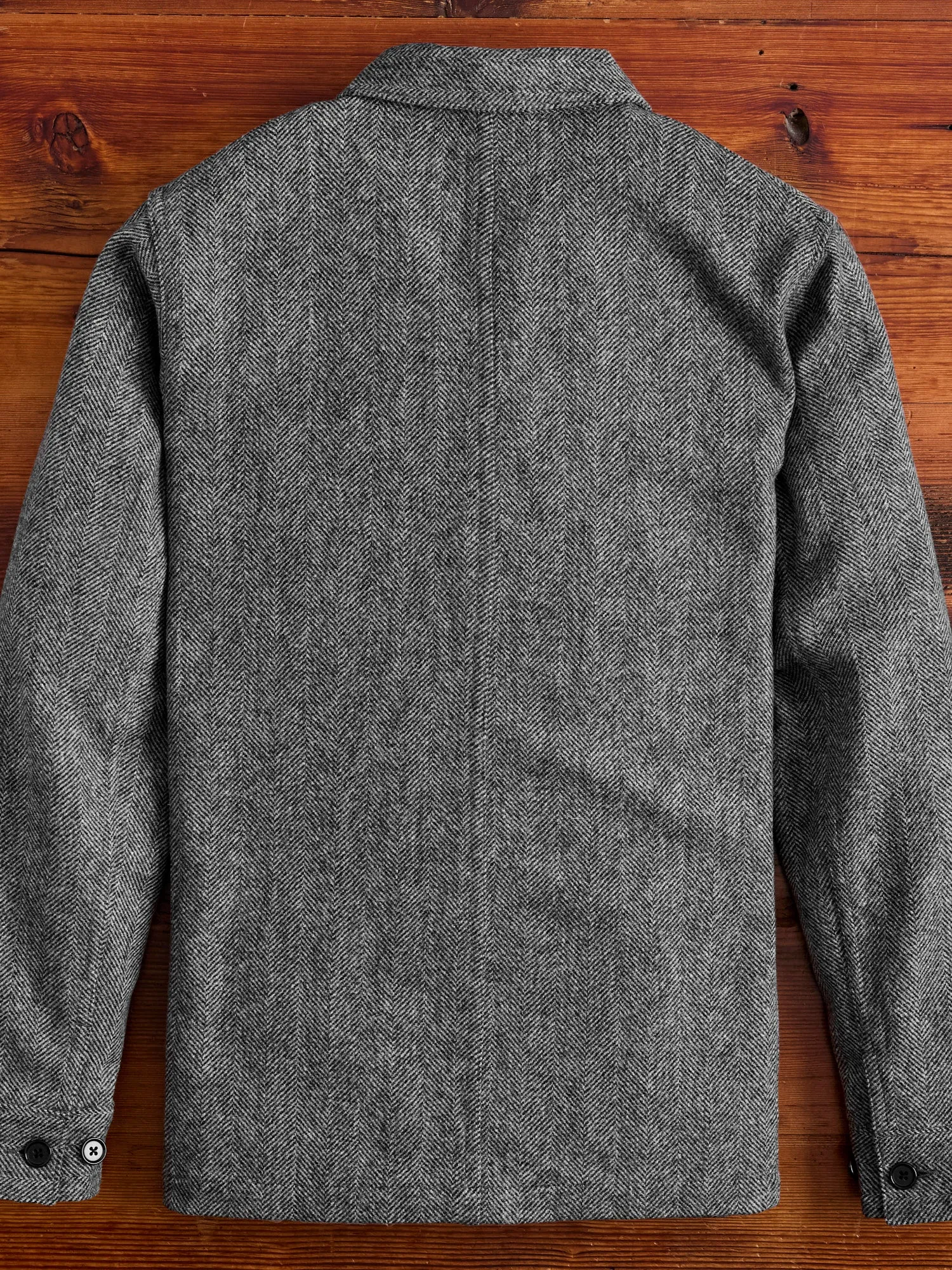 Labura Herringbone Wool Chore Coat in Grey