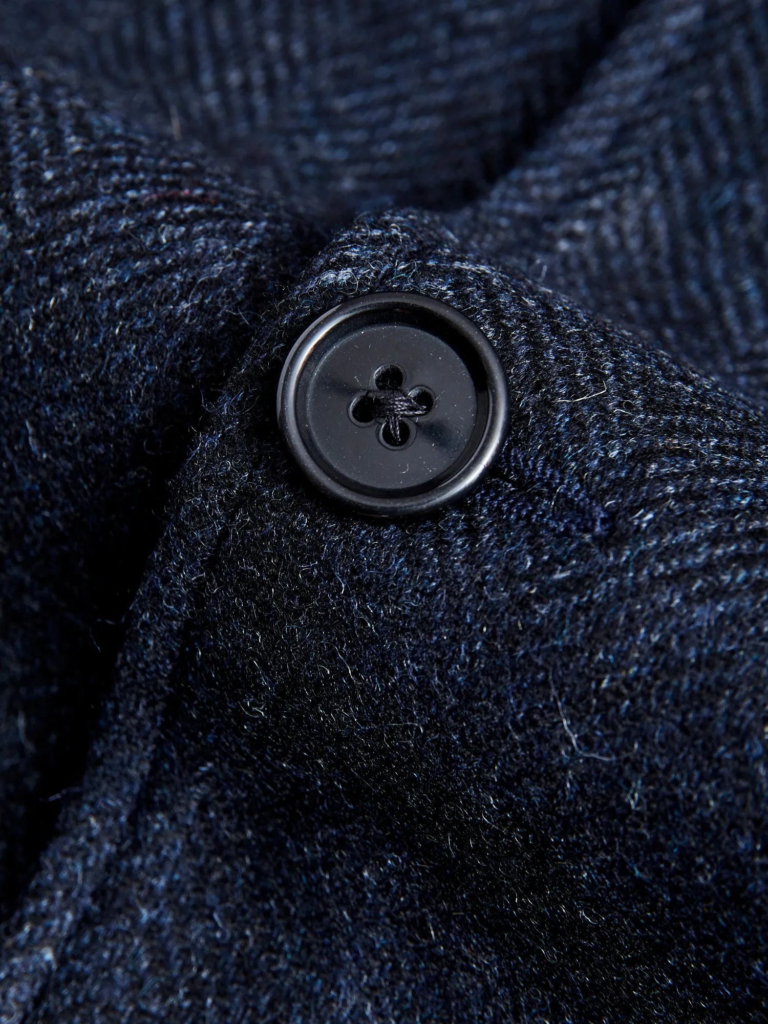 Labura Herringbone Wool Chore Coat in Navy