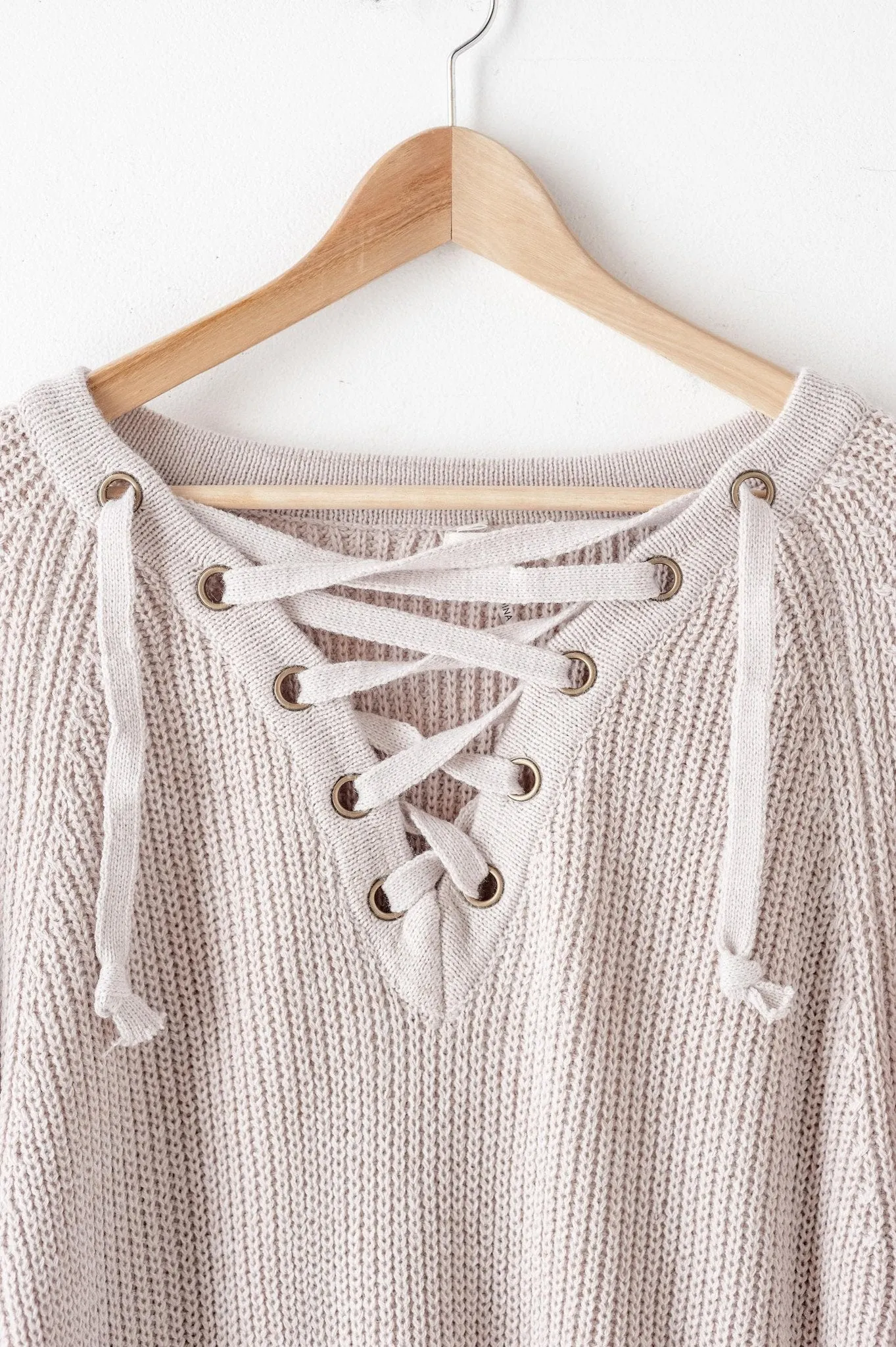 Lace-Up Sweater