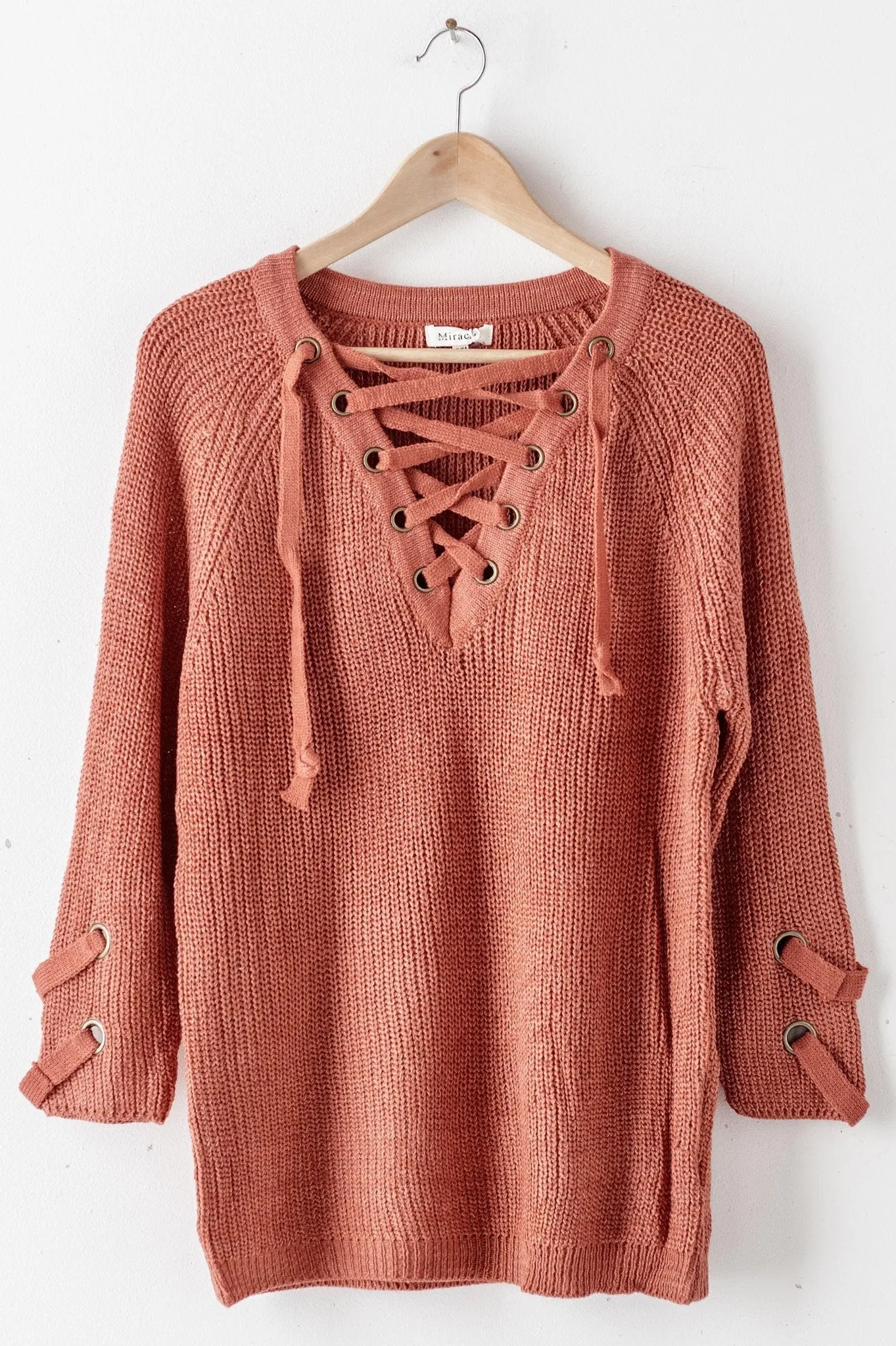 Lace-Up Sweater