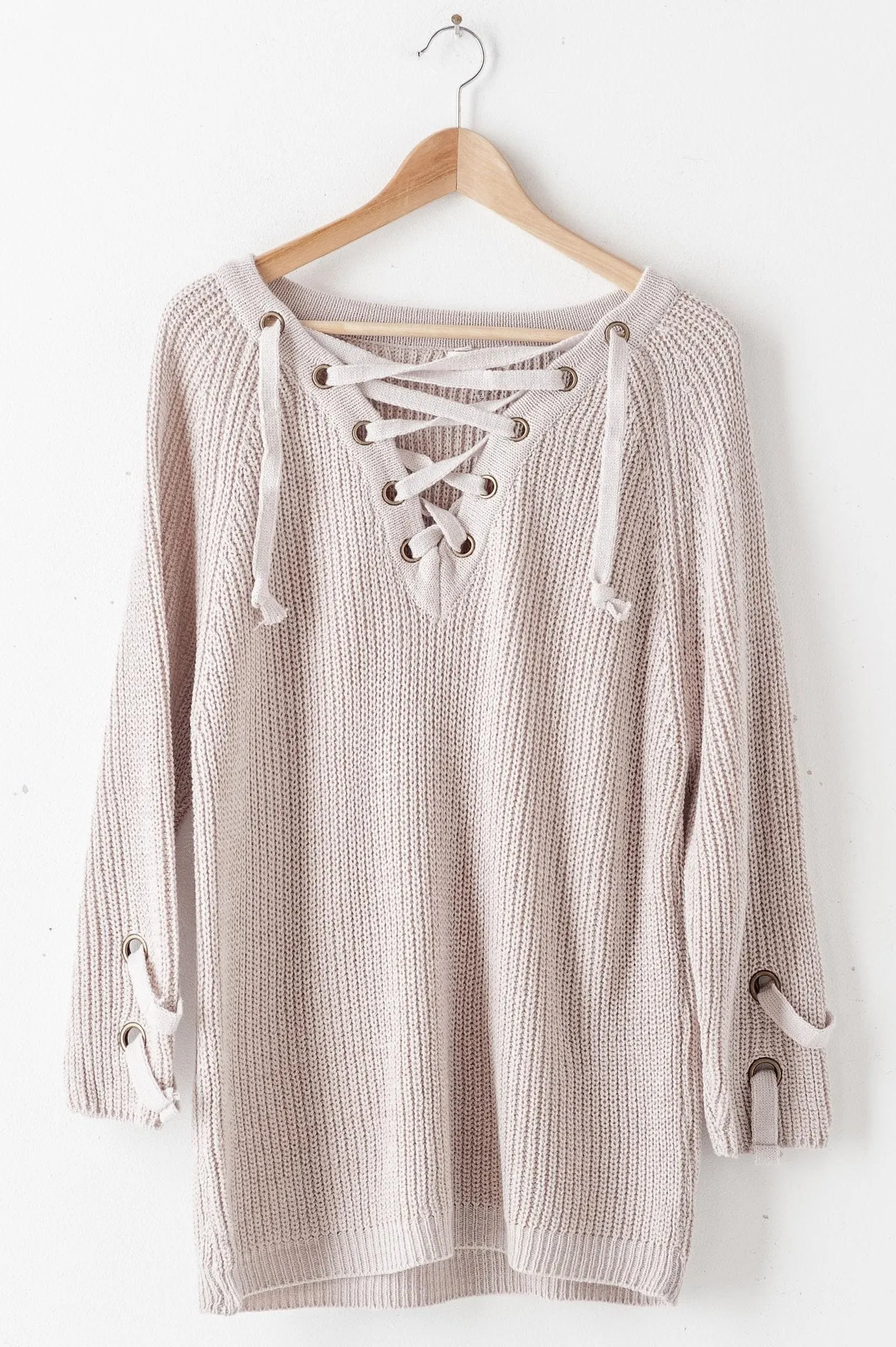 Lace-Up Sweater