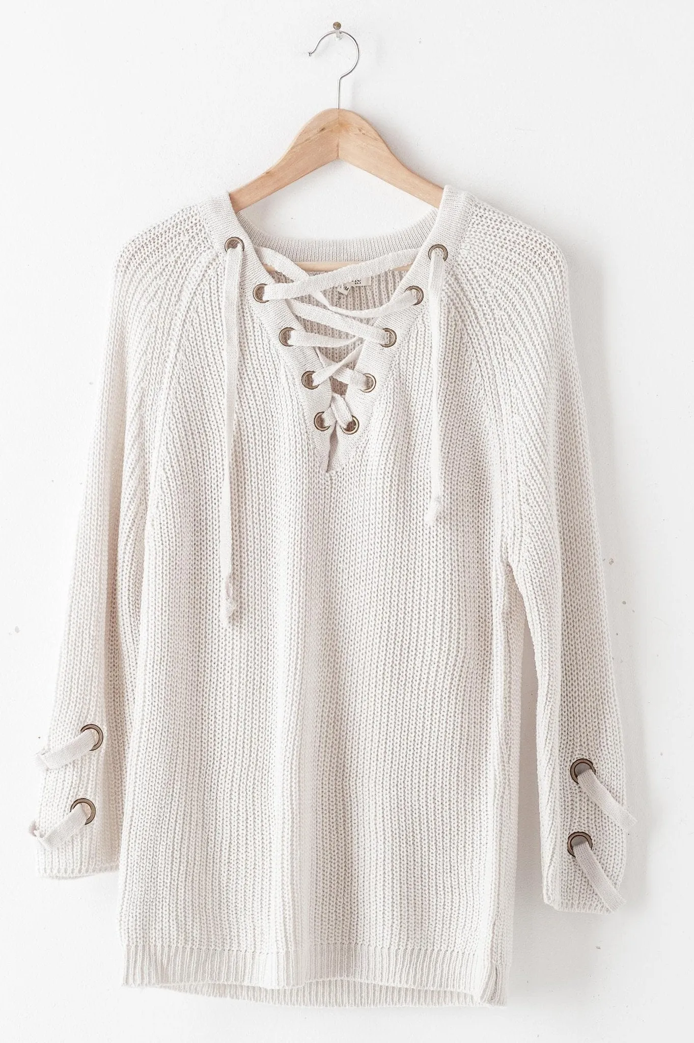 Lace-Up Sweater