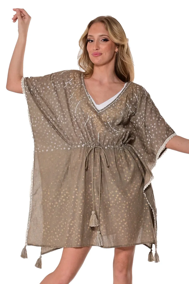 Ladies Square Beach Tunic w/Draw string Waist | AZUCAR LCT1751