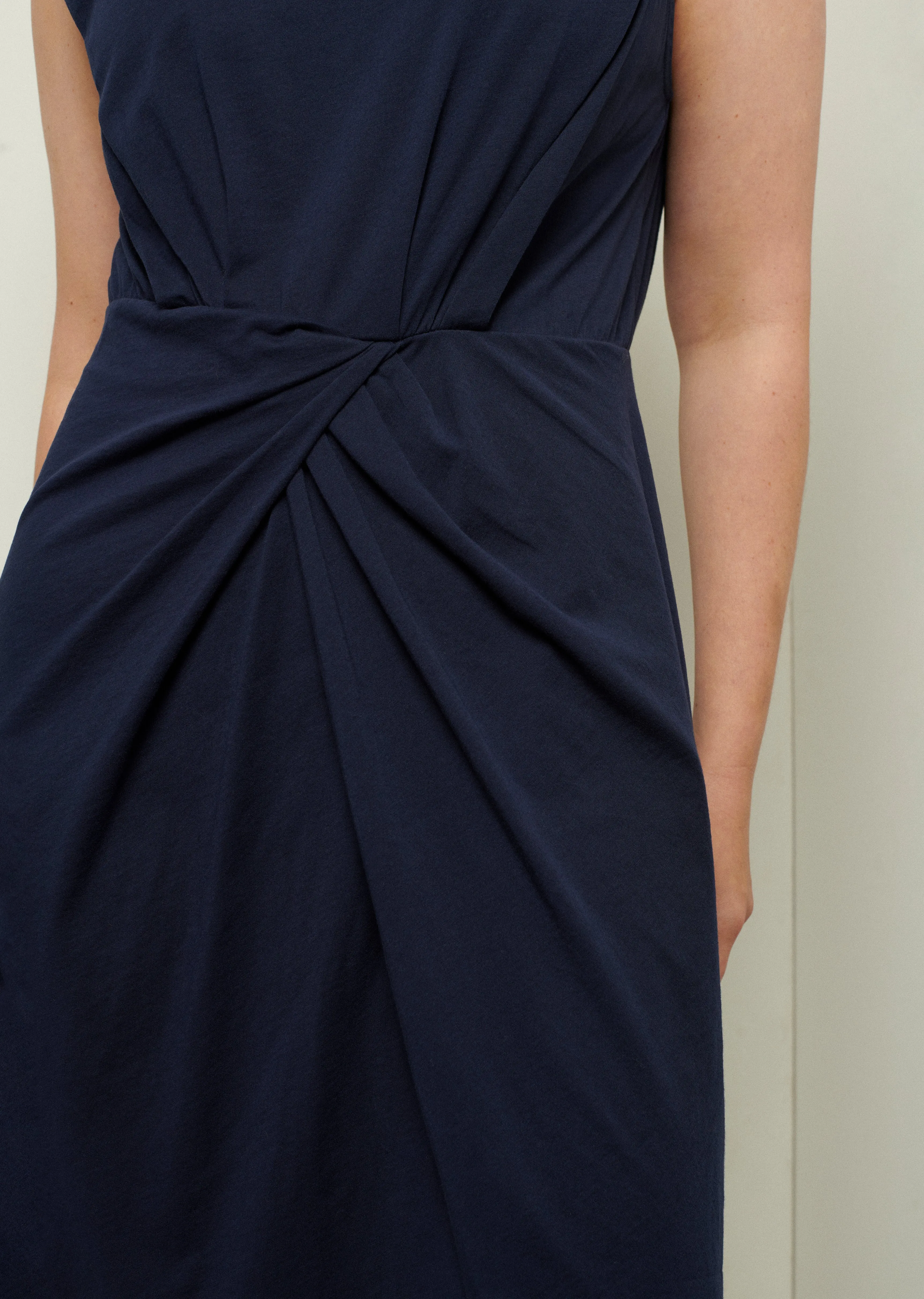 Landry T-Shirt Dress with Twist Wrap Detail - Navy