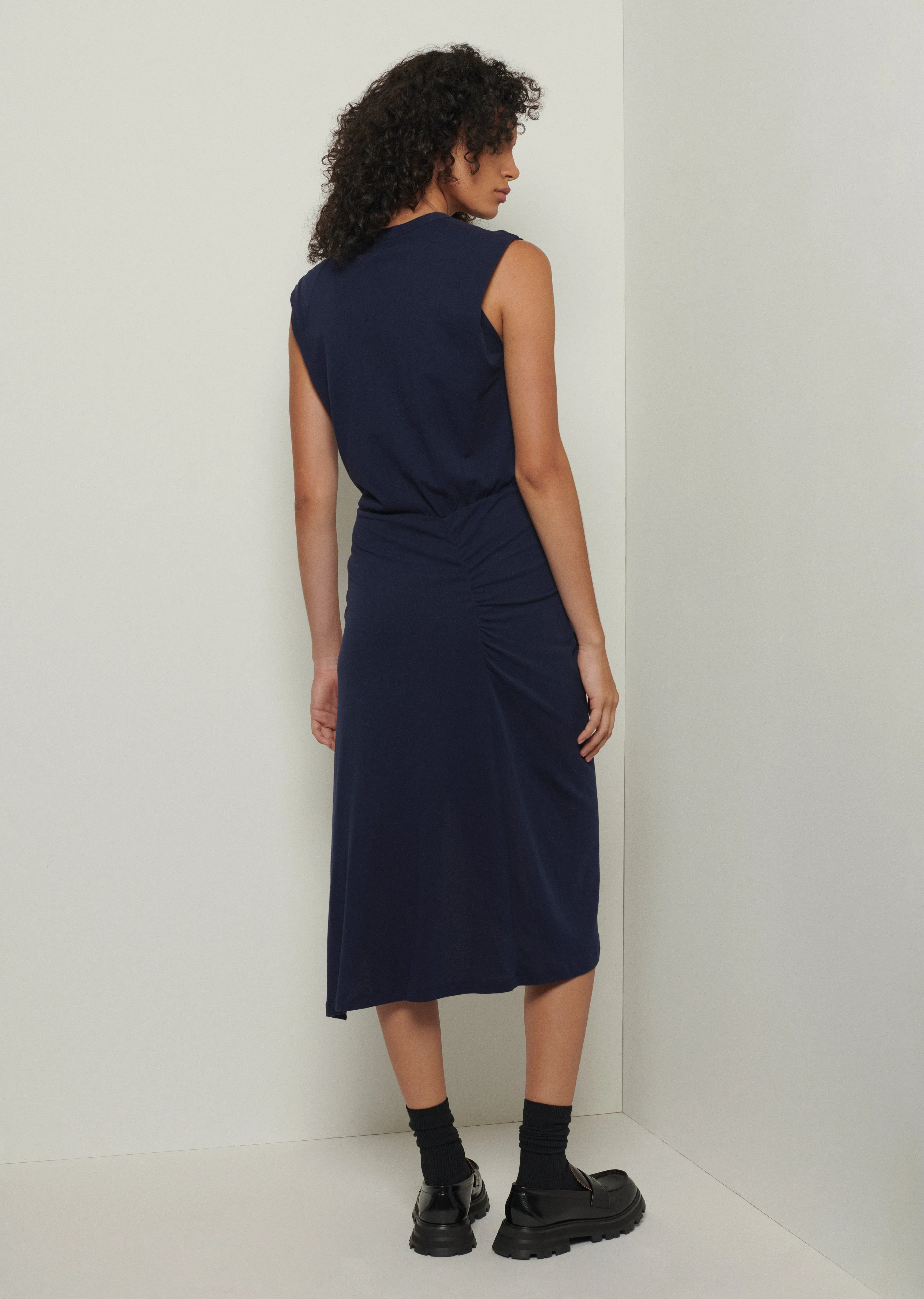 Landry T-Shirt Dress with Twist Wrap Detail - Navy