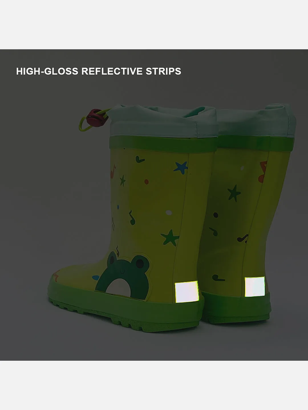 Little Surprise Box Happy Frog  Flexible Rubber Rain Gumboots for Toddlers and Kids