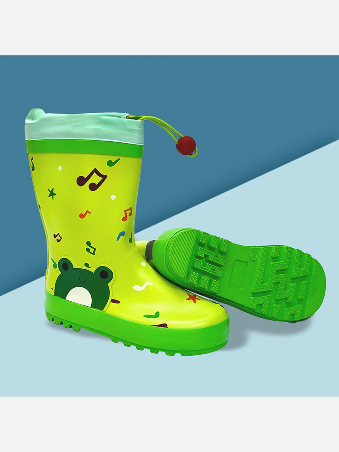 Little Surprise Box Happy Frog  Flexible Rubber Rain Gumboots for Toddlers and Kids