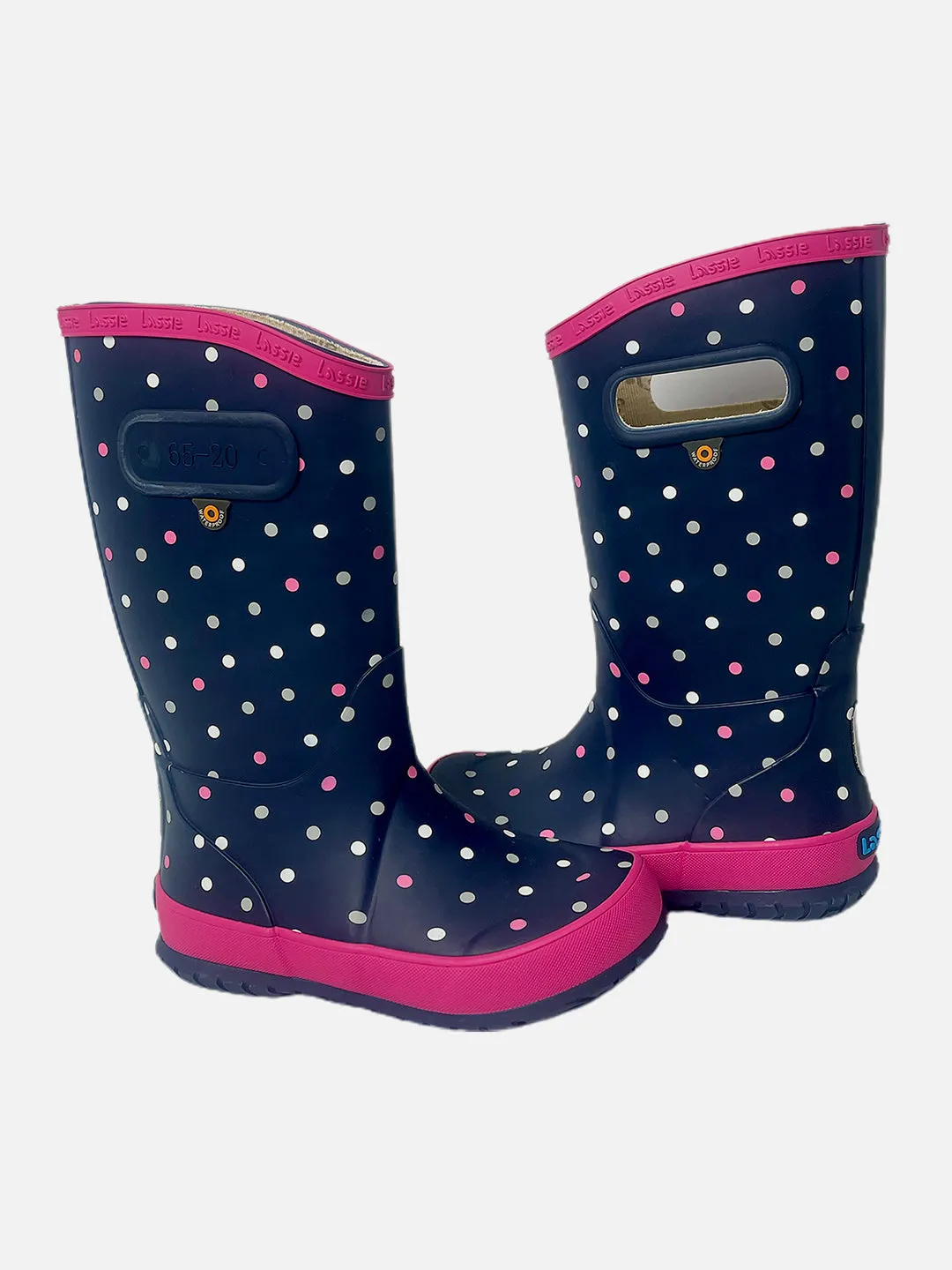 Little Surprise Box Ms. Dotty Curve ,  Flexible Rubber Rain Gumboots for Toddlers and Kids