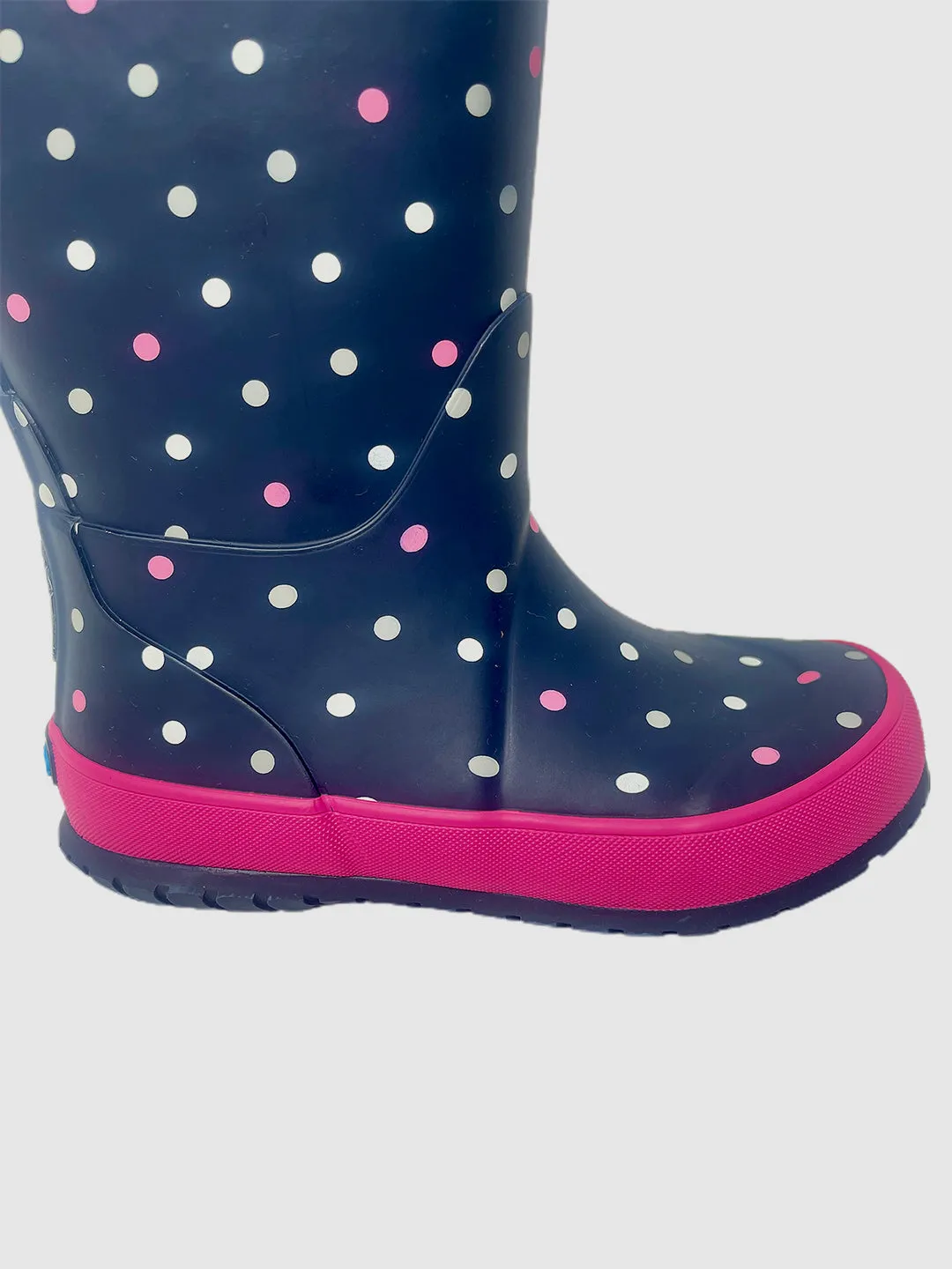 Little Surprise Box Ms. Dotty Curve ,  Flexible Rubber Rain Gumboots for Toddlers and Kids