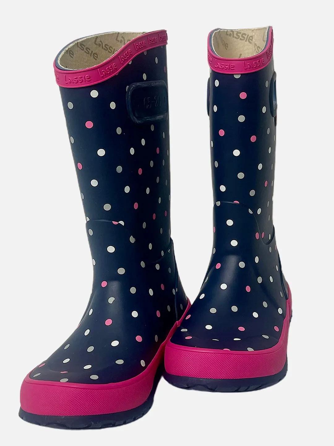 Little Surprise Box Ms. Dotty Curve ,  Flexible Rubber Rain Gumboots for Toddlers and Kids