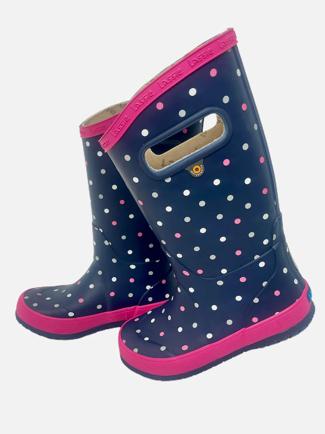 Little Surprise Box Ms. Dotty Curve ,  Flexible Rubber Rain Gumboots for Toddlers and Kids