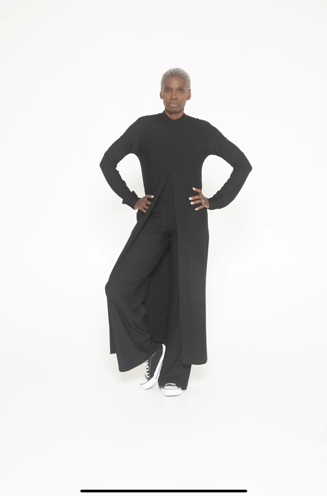 Long Tunic Fleece - Black