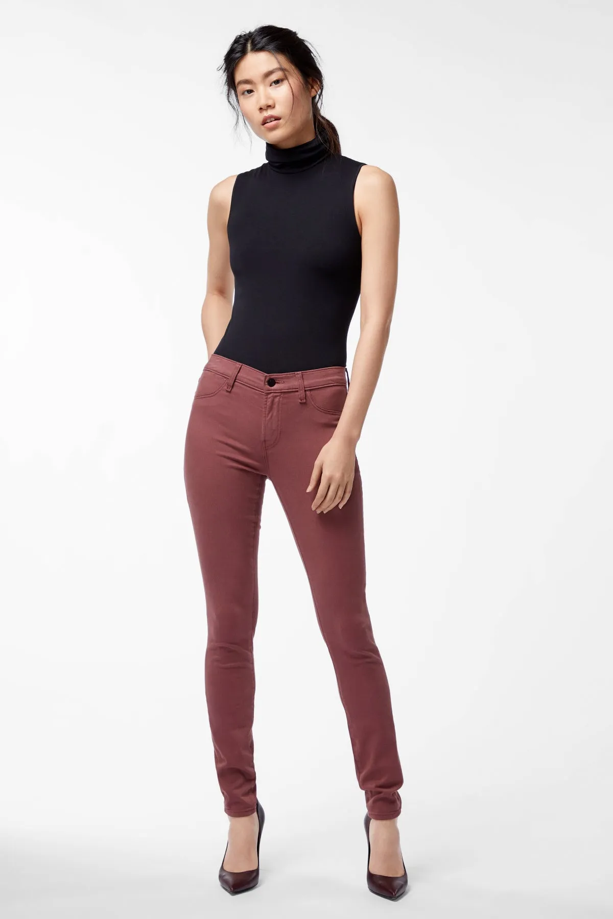 Madame Mid-Rise Super Skinny Luxe Satin Jeans