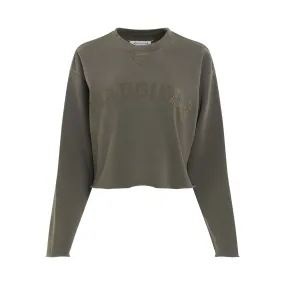 Memory Logo Cropped Sweatshirt in Olive