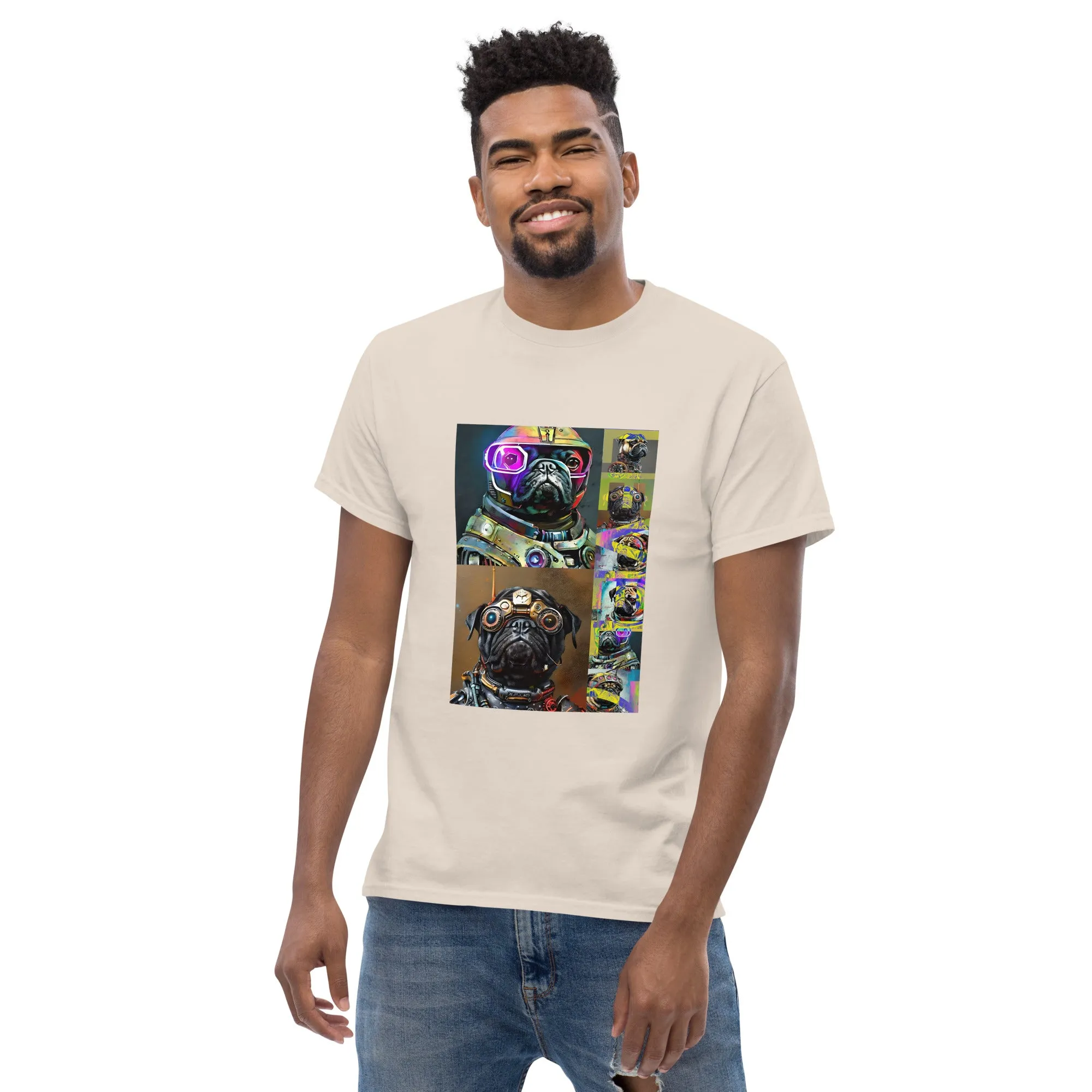 Men's Cyborg Pug Graphic T-Shirt