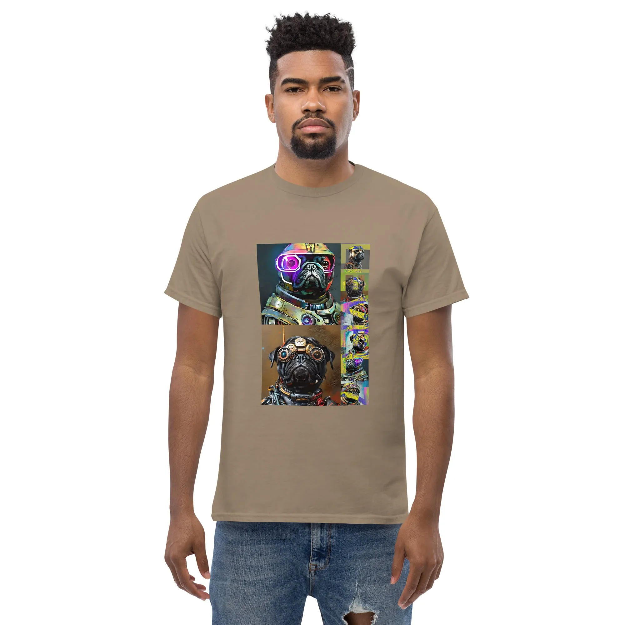 Men's Cyborg Pug Graphic T-Shirt