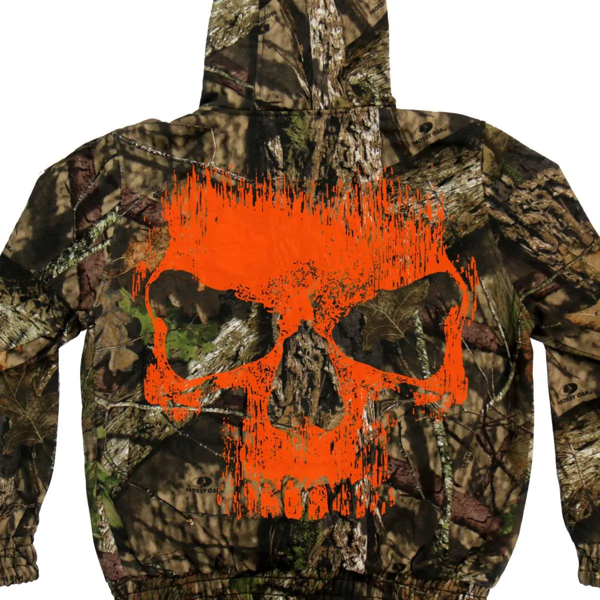 Men's Mossy Oak & Hot Leathers Mashup Jungle Skull Camo Zipper Hoodie GMZ4471