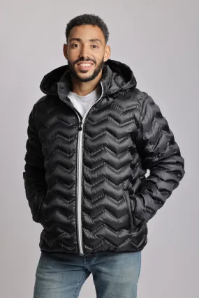 Men's packable puffer jacket in black