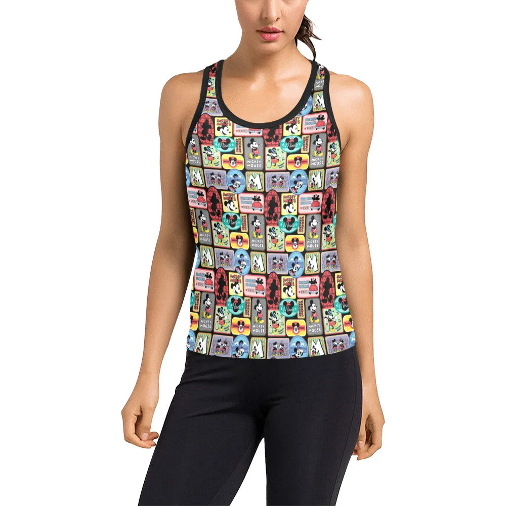 Mickey Stickers Women's Racerback Tank Top