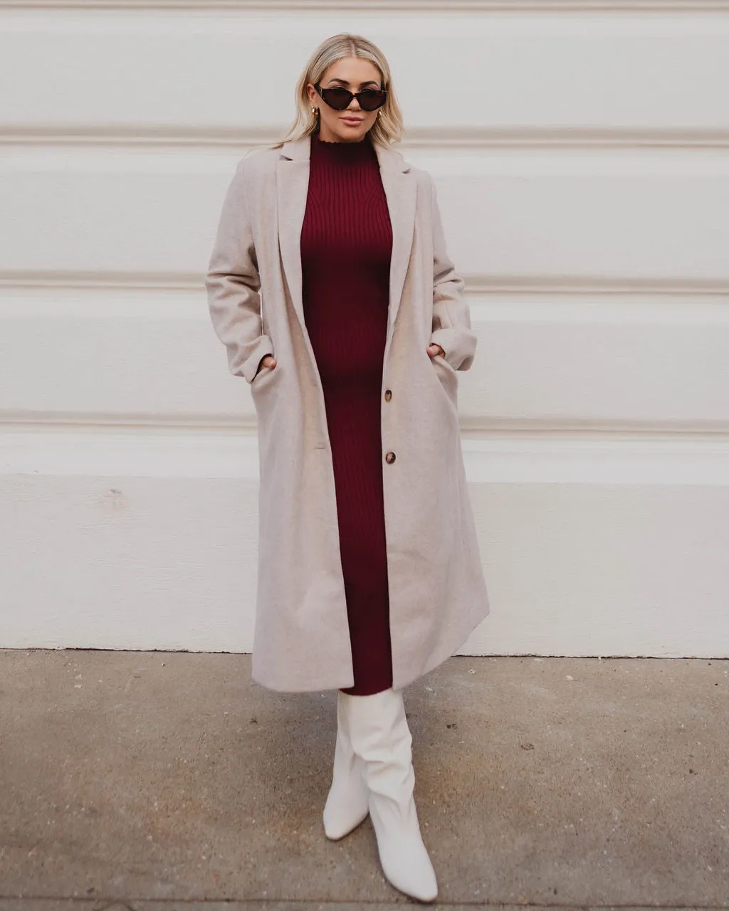 Missy Long Sleeve Midi Sweater Dress