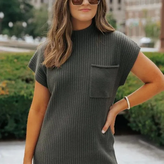 Mock Neck Sweater Dress