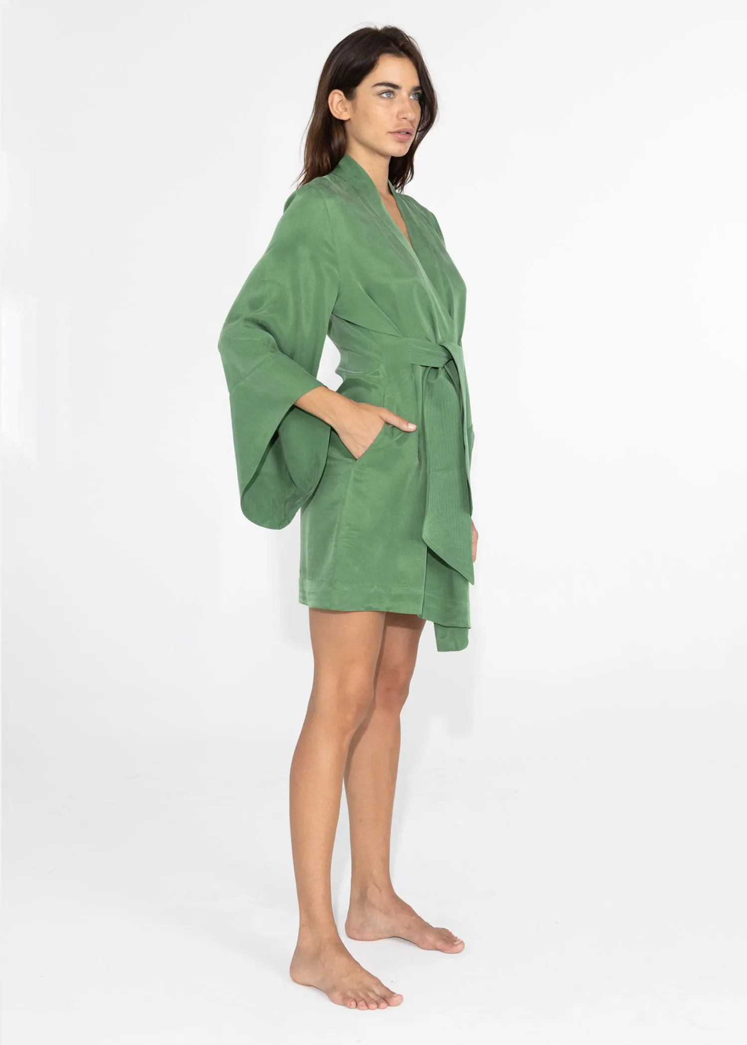 Moss Amara Mini Kimono Robe