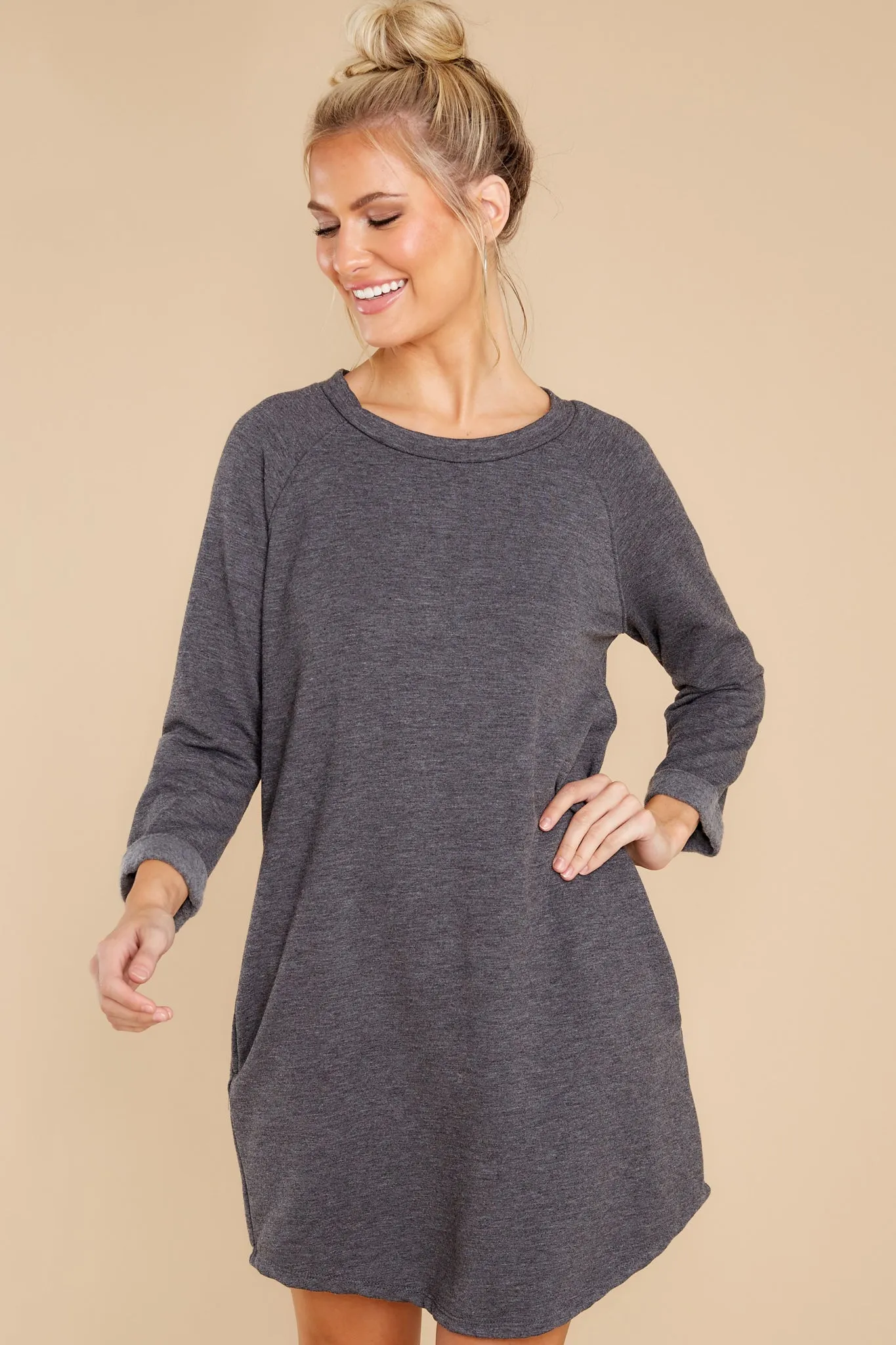 Movers And Shifters Charcoal Sweatshirt Dress