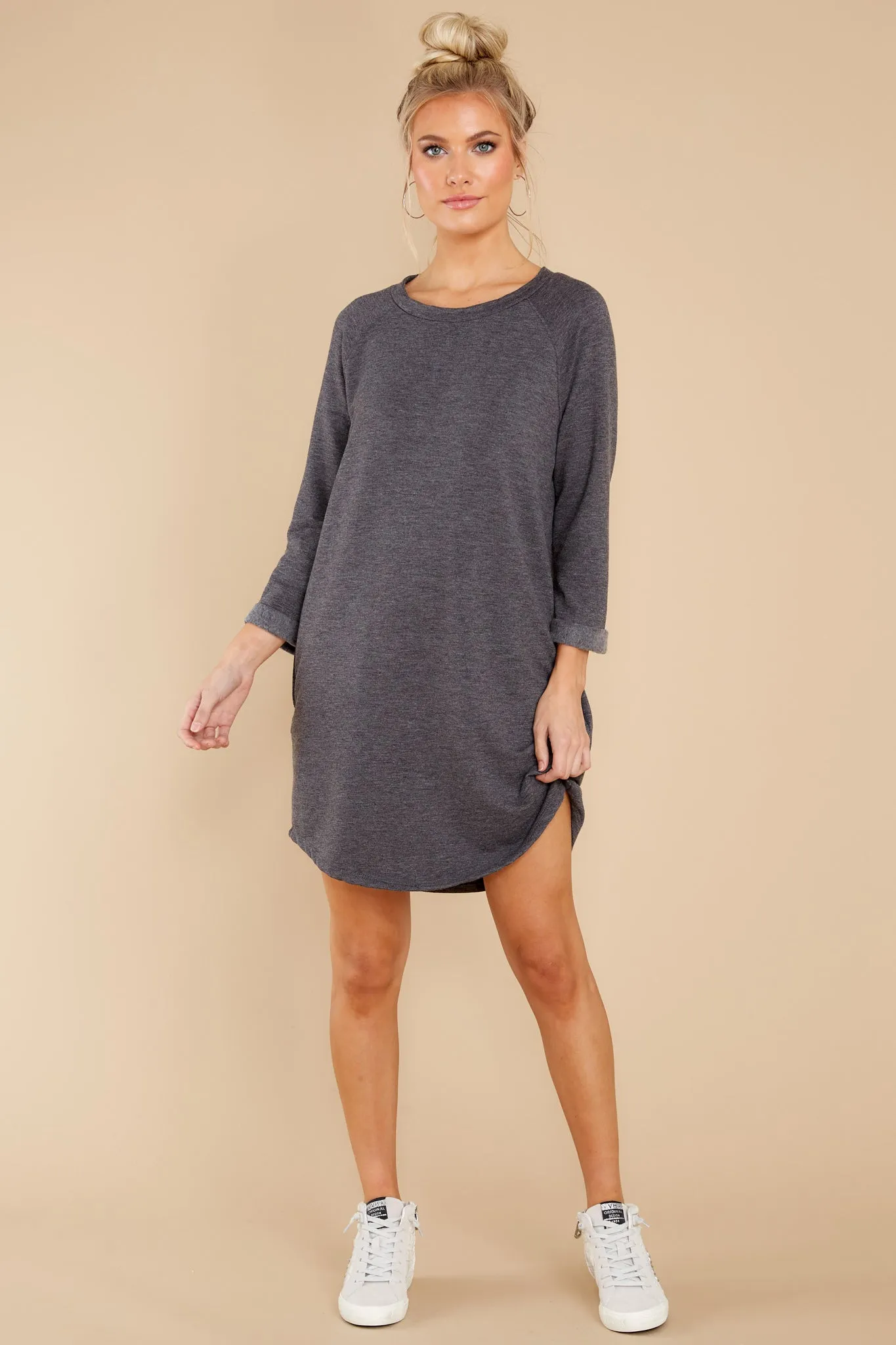 Movers And Shifters Charcoal Sweatshirt Dress