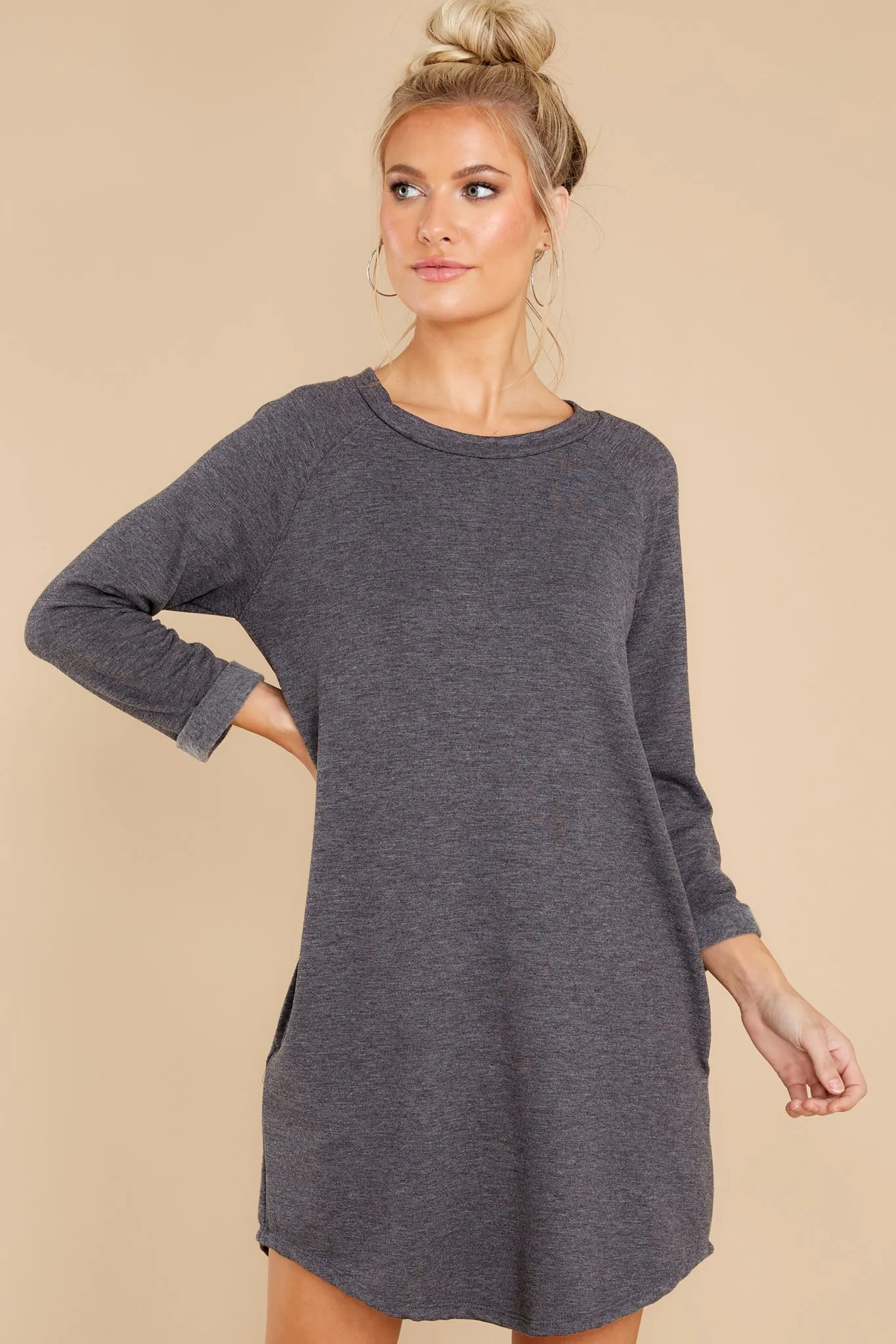 Movers And Shifters Charcoal Sweatshirt Dress