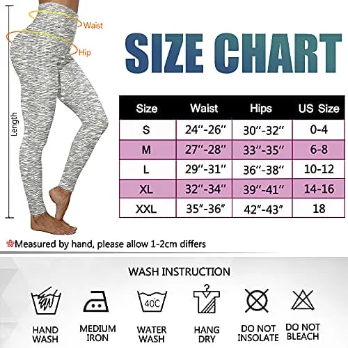 Murandick Textured Leggings for Women Scrunch High Waist Textured Yoga Workout Pants - Grey White