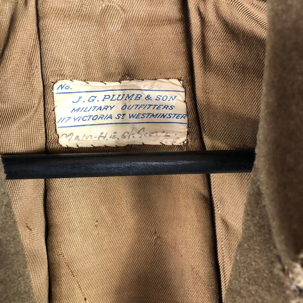 Named Major 1930-1940 British Royal Engineers Trench Coat J.G. Plumb