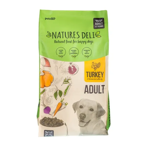 Natures Deli Adult Turkey and Rice Dry Dog Food 2/12kg