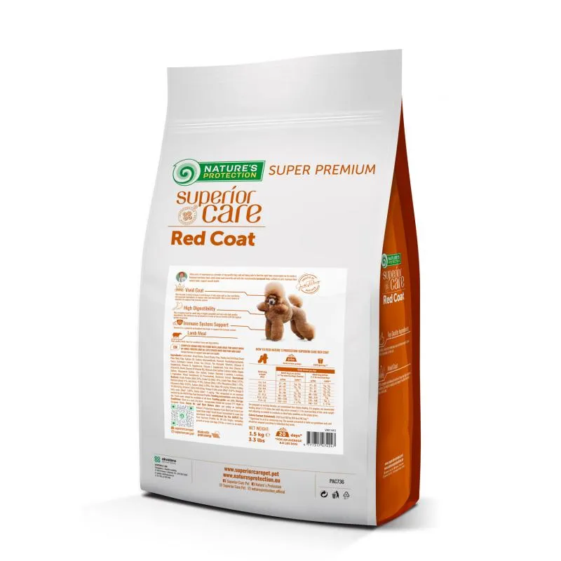 Nature's Protection Superior Care Red Coat Grain-Free Dry Dog Food For All Life Stages Small And Mini Breeds Red Coated Dogs, Lamb