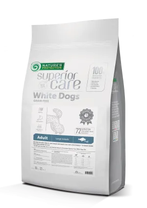 Nature's Protection Superior Care White Dogs Grain-Free Dry Dog Food For Adult Large Breeds Light Coated Dogs, White Fish And Krill