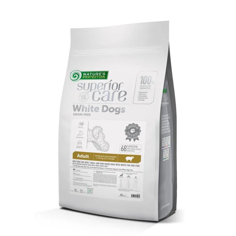 Nature's Protection Superior Care White Dogs Grain-Free Dry Dog Food For Adult Small and Mini Breeds Light Coated Dogs, Lamb