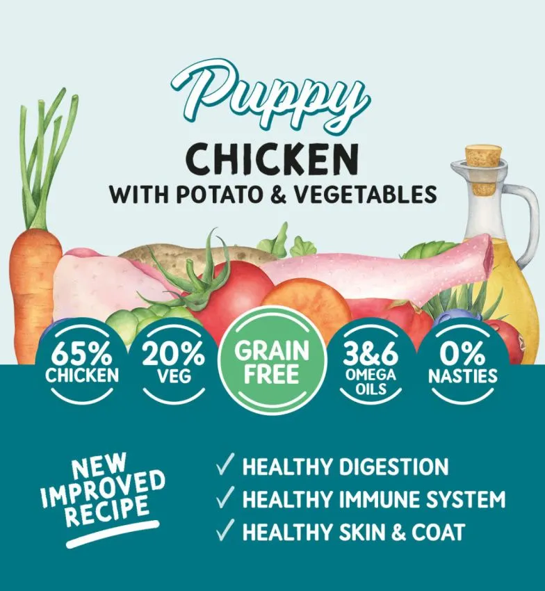 Naturo Puppy Grain Free Chicken with Potato & Vegetables Pouch 150g - Pack of 8