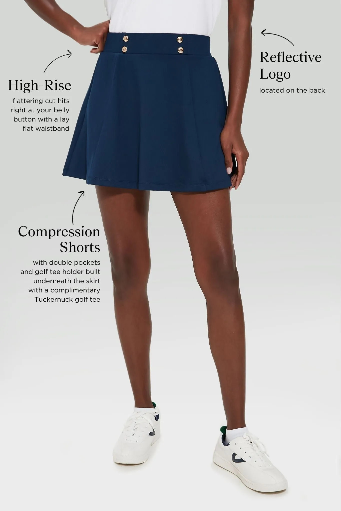 Navy 15 Inch Renee Golf Skirt