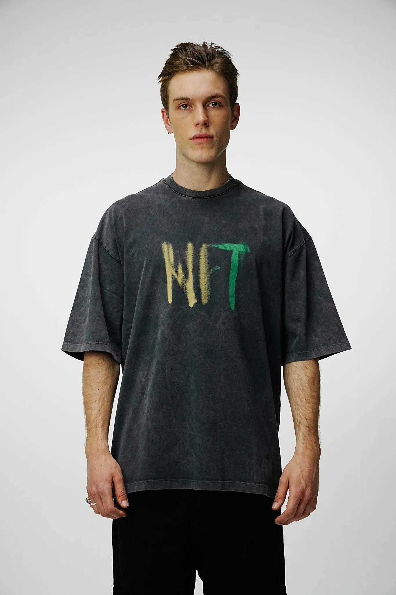 NFT Heavy Oversized Washed Tee - Black